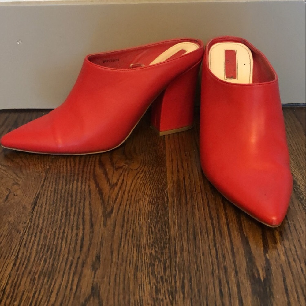 Red open back heels - Great condition!